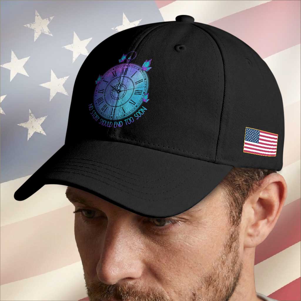 Suicide Prevention Awareness Baseball Cap No Story Should End Too Soon Butterfly Clock TS11 Print Your Wear