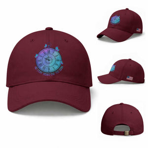 Suicide Prevention Awareness Baseball Cap No Story Should End Too Soon Butterfly Clock TS11 Baseball Cap Universal Fit Maroon Print Your Wear