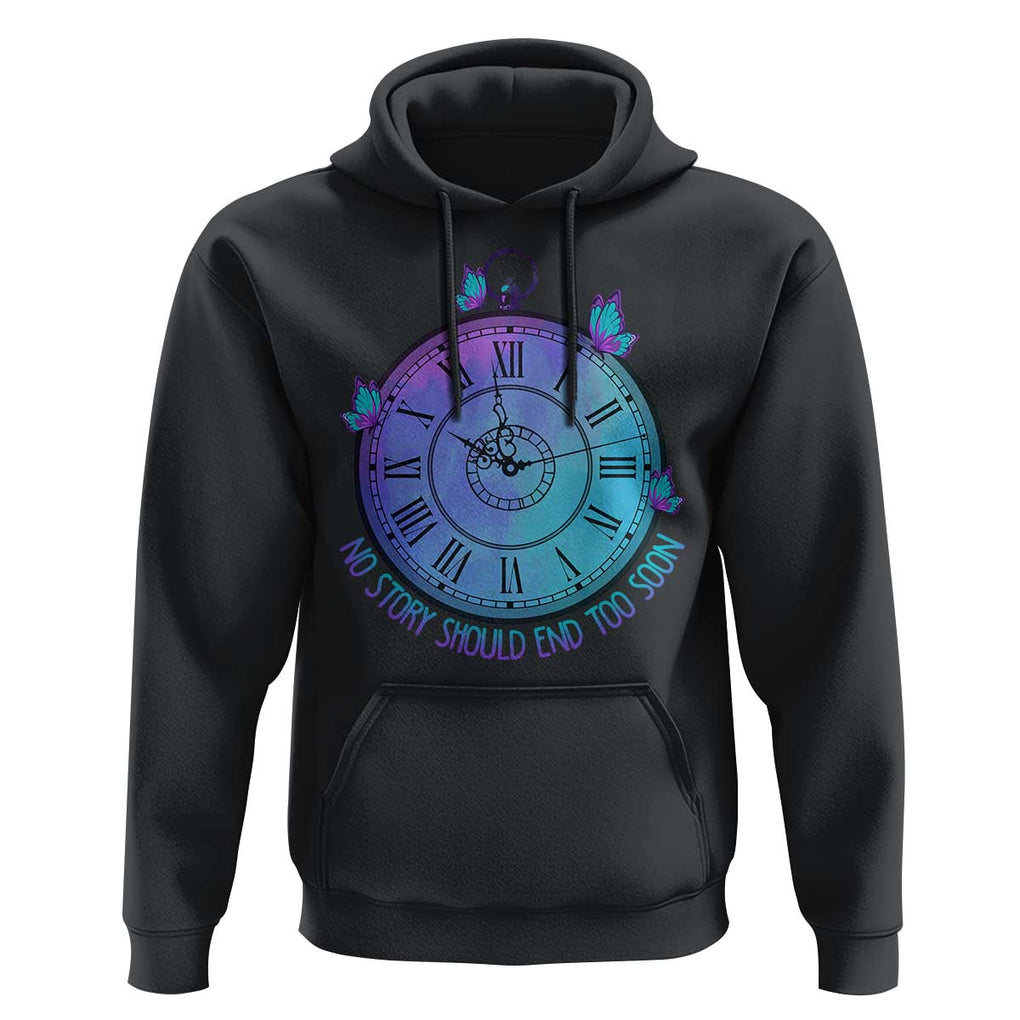 Suicide Prevention Awareness Hoodie No Story Should End Too Soon Butterfly Clock TS11 Black Print Your Wear