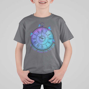 Suicide Prevention Awareness T Shirt For Kid No Story Should End Too Soon Butterfly Clock TS11 Charcoal Print Your Wear
