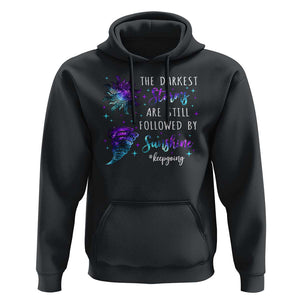 Suicide Prevention Awareness Hoodie The Darkest Storms Are Still Followed By Sunshine Keepgoing Semicolon TS11 Black Print Your Wear