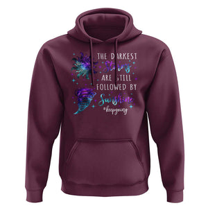 Suicide Prevention Awareness Hoodie The Darkest Storms Are Still Followed By Sunshine Keepgoing Semicolon TS11 Maroon Print Your Wear