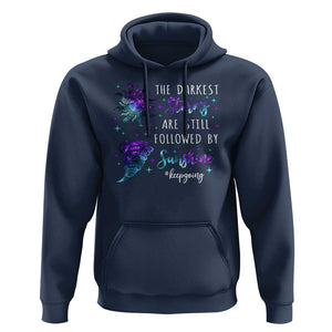 Suicide Prevention Awareness Hoodie The Darkest Storms Are Still Followed By Sunshine Keepgoing Semicolon TS11 Navy Print Your Wear