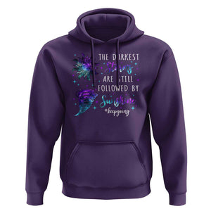 Suicide Prevention Awareness Hoodie The Darkest Storms Are Still Followed By Sunshine Keepgoing Semicolon TS11 Purple Print Your Wear