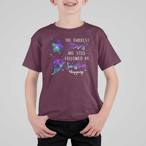 Suicide Prevention Awareness T Shirt For Kid The Darkest Storms Are Still Followed By Sunshine Keepgoing Semicolon TS11 Maroon Print Your Wear