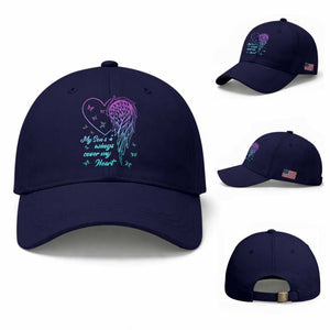 Suicide Prevention Awareness Baseball Cap My Son's Wings Cover My Heart Butterfly TS11 Baseball Cap Universal Fit Dark Blue Print Your Wear