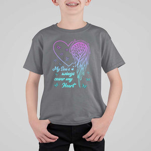 Suicide Prevention Awareness T Shirt For Kid My Son's Wings Cover My Heart Butterfly TS11 Charcoal Print Your Wear