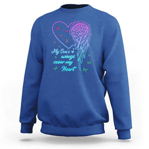 Suicide Prevention Awareness Sweatshirt My Son's Wings Cover My Heart Butterfly TS11 Royal Blue Print Your Wear