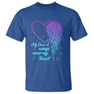 Suicide Prevention Awareness T Shirt My Son's Wings Cover My Heart Butterfly TS11 Royal Blue Print Your Wear