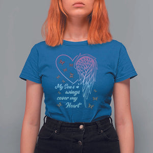 Suicide Prevention Awareness T Shirt For Women My Son's Wings Cover My Heart Butterfly TS11 Royal Blue Print Your Wear