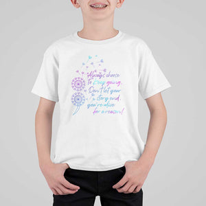 Suicide Prevention Awareness T Shirt For Kid Always Choose To Keep Going Don't Let Your Story End You're Alive For A Reason Semicolon TS11 White Print Your Wear