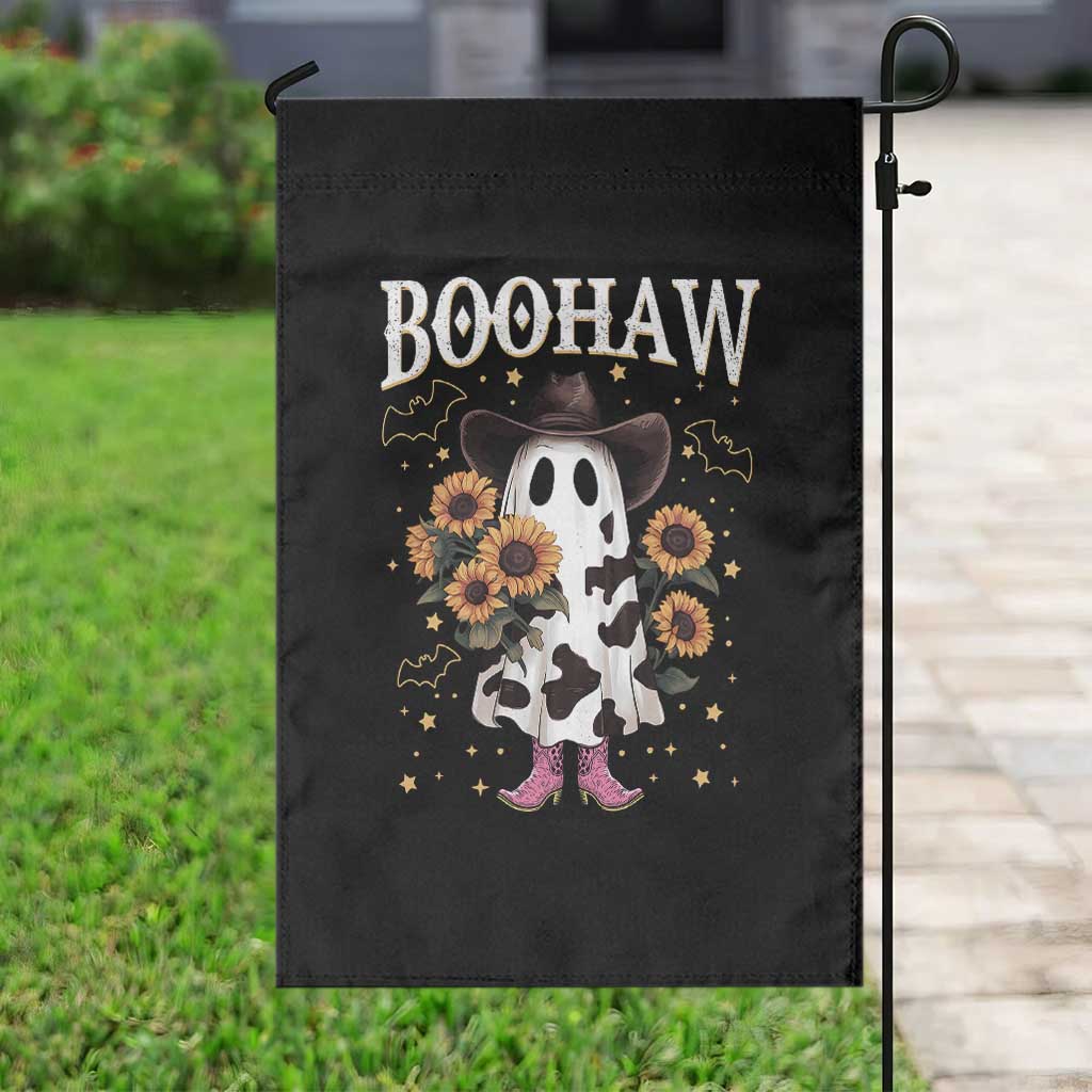 Funny Boohaw Halloween Western Cowboy Ghost Garden Flag TS11 Print Your Wear