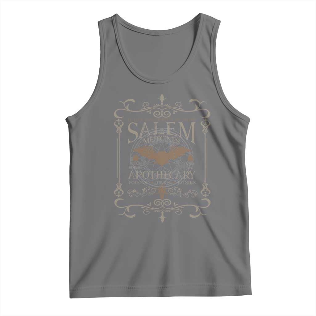 Halloween Salem Witch Tank Top Salem Ye Olde Massachusetts Bay Colony Gothic Bat TS11 Black Heather Print Your Wear