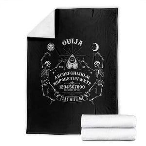 Ouija Board Spirit Board Occult Gothic Skeleton Halloween Pagan Throw Blanket TS11 Black Print Your Wear