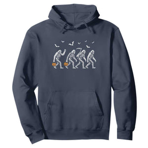 Funny Halloween Bigfoot Hoodie Skeleton Sasquatch Jack O Lantern TS11 Navy Print Your Wear