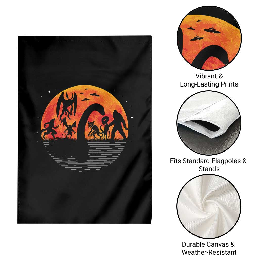 Funny Halloween Cryptid Folklore Bigfoot Alien Mothman Garden Flag TS11 Print Your Wear