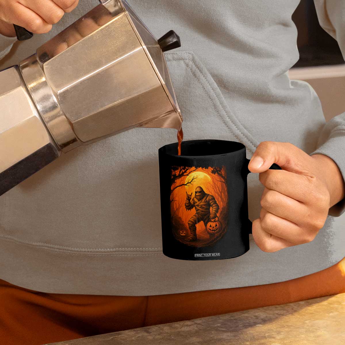 Funny Halloween Bigfoot Scary Spooky Cryptid Sasquatch Coffee Mug TS11 Print Your Wear