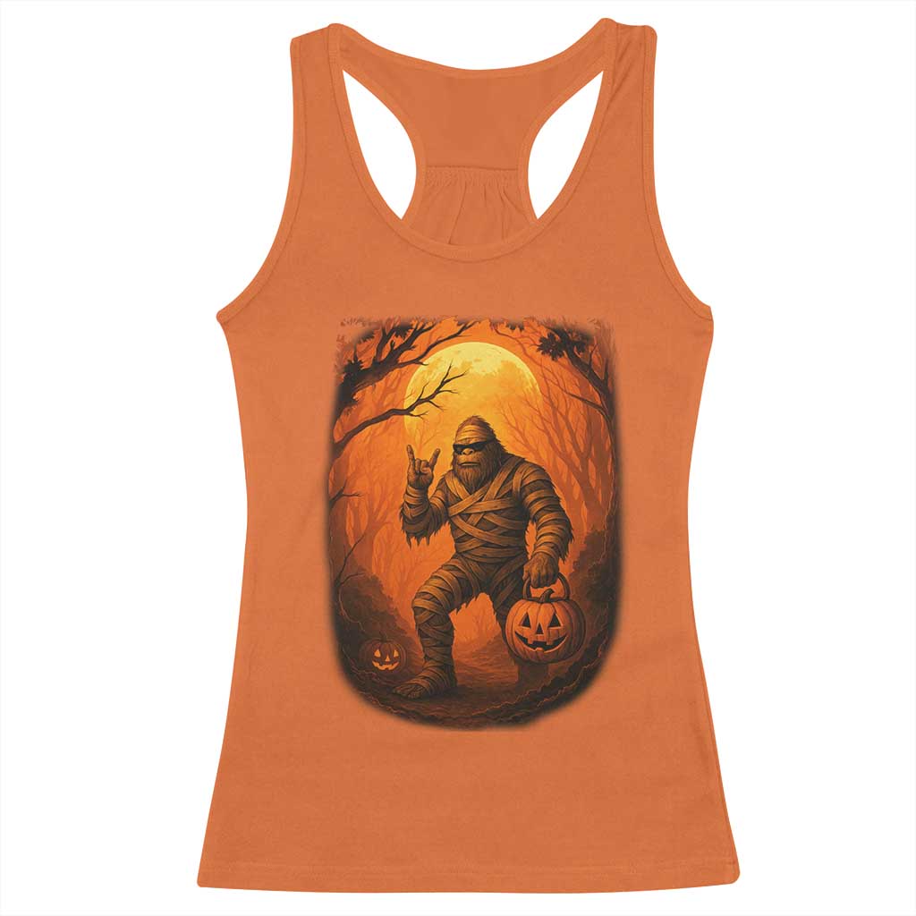 Funny Halloween Bigfoot Scary Spooky Cryptid Sasquatch Racerback Tank Top TS11 Orange Print Your Wear