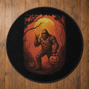 Funny Halloween Bigfoot Scary Spooky Cryptid Sasquatch Round Rug