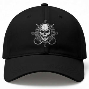 Funny Fishing Lover Baseball Cap Pirate Skull Fishing Hook Compass TS11 Print Your Wear