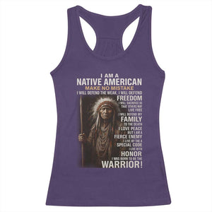 I Am A Native American Racerback Tank Top Make No Mistake I Will Defend The Weak I Will Defend Freedom