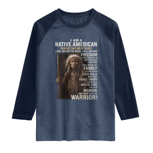 I Am A Native American Raglan Shirt Make No Mistake I Will Defend The Weak I Will Defend Freedom