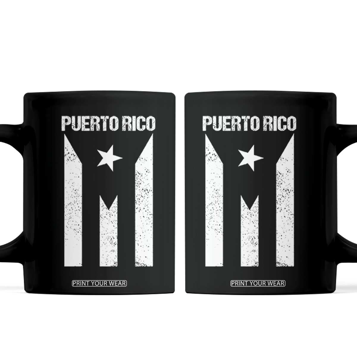 Puerto Rico Boricua Flag Proud Puerto Rican Heritage Coffee Mug TS11 Black Print Your Wear