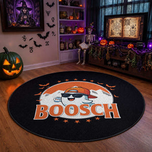 Funny Ghost Boosch Beer Halloween Round Rug Mountain Bat