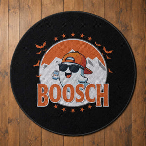 Funny Ghost Boosch Beer Halloween Round Rug Mountain Bat