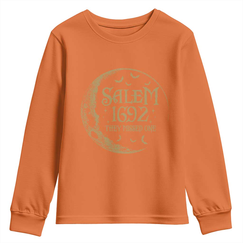 Salem 1692 They Missed One Youth Sweatshirt Halloween Feminist Witch Trials TS11 Orange Print Your Wear