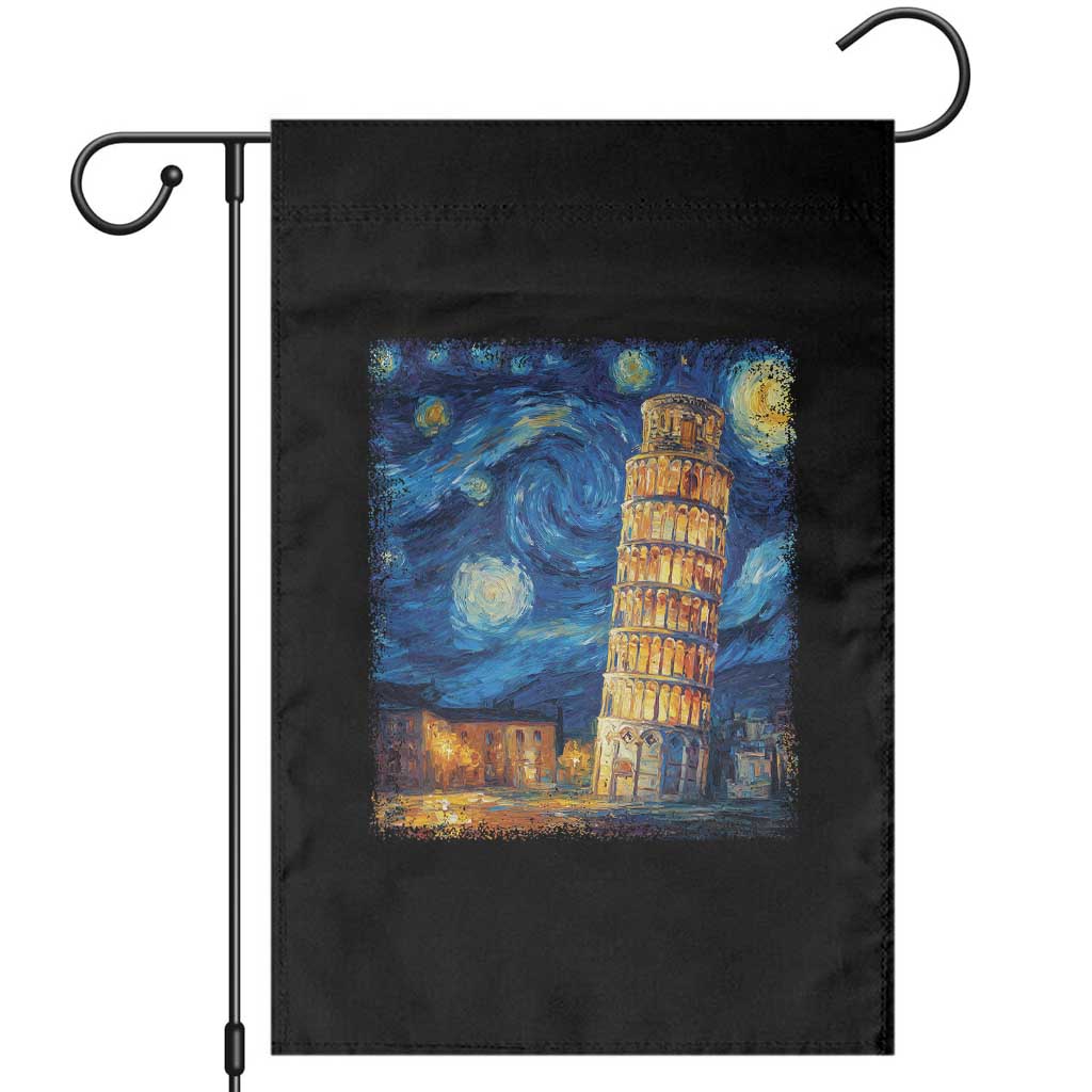 Italy Pisa Tower Starry Night Italian Rome Tourists Garden Flag
