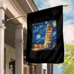 Italy Pisa Tower Starry Night Italian Rome Tourists Garden Flag