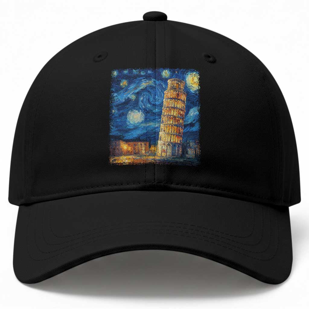 Italy Pisa Tower Starry Night Italian Rome Tourists Baseball Cap
