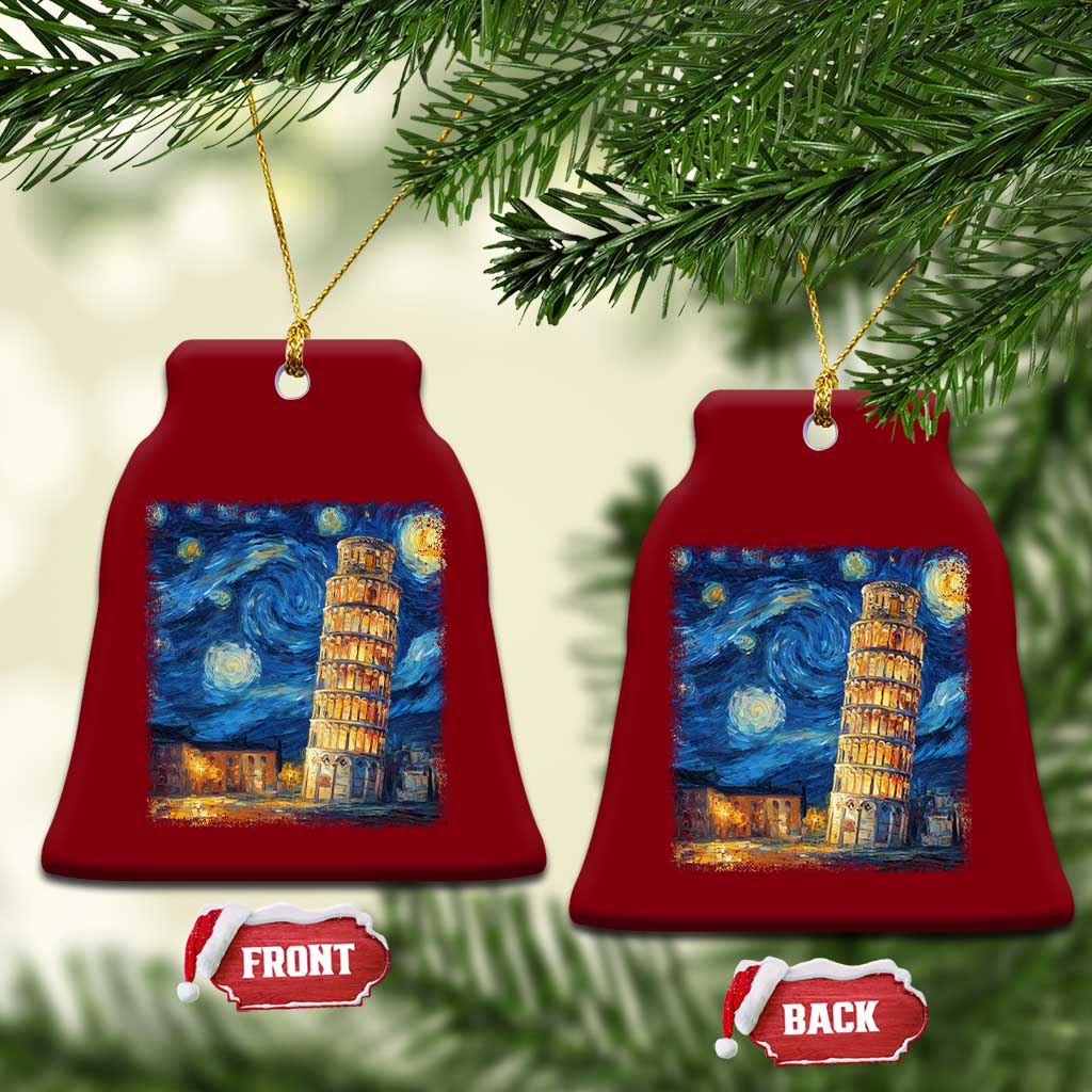 Italy Pisa Tower Starry Night Italian Rome Tourists Ceramic Ornament