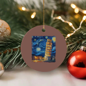 Italy Pisa Tower Starry Night Italian Rome Tourists Ceramic Ornament