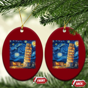 Italy Pisa Tower Starry Night Italian Rome Tourists Ceramic Ornament