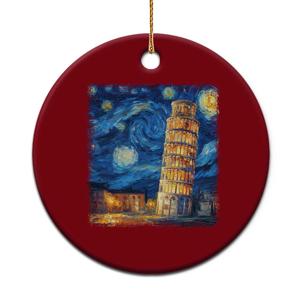 Italy Pisa Tower Starry Night Italian Rome Tourists Ceramic Ornament