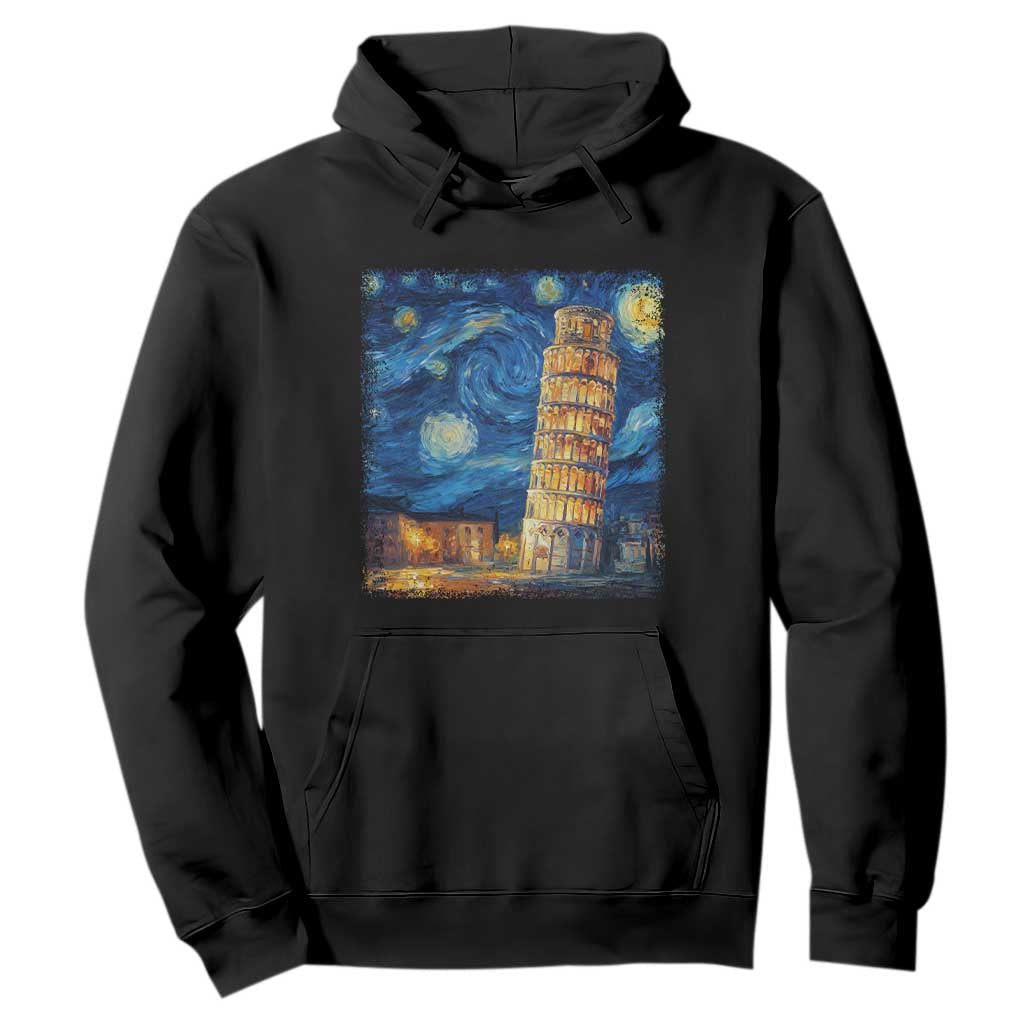 Italy Pisa Tower Starry Night Italian Rome Tourists Hoodie