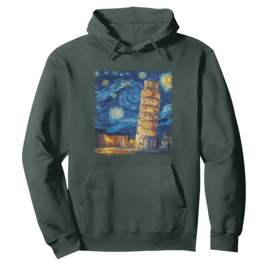 Italy Pisa Tower Starry Night Italian Rome Tourists Hoodie