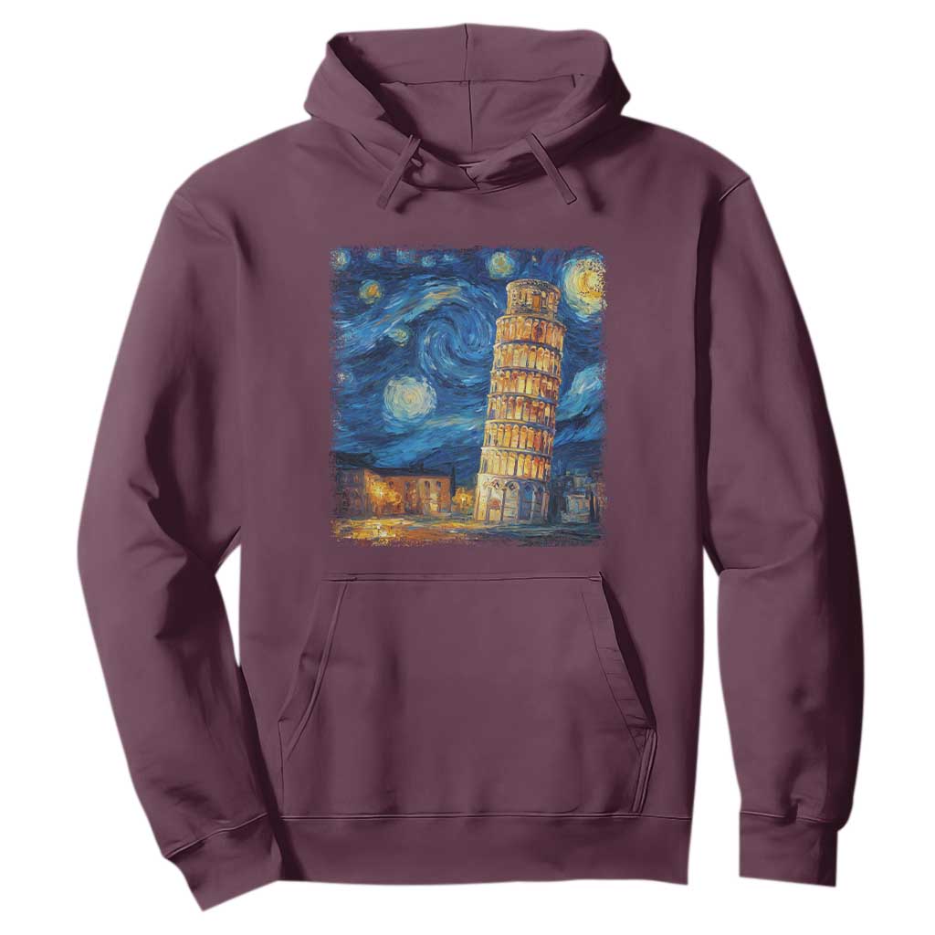 Italy Pisa Tower Starry Night Italian Rome Tourists Hoodie