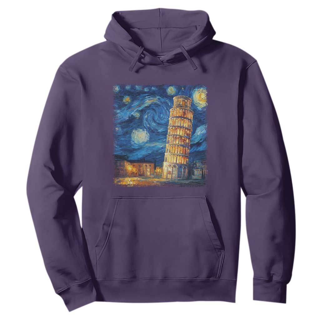 Italy Pisa Tower Starry Night Italian Rome Tourists Hoodie