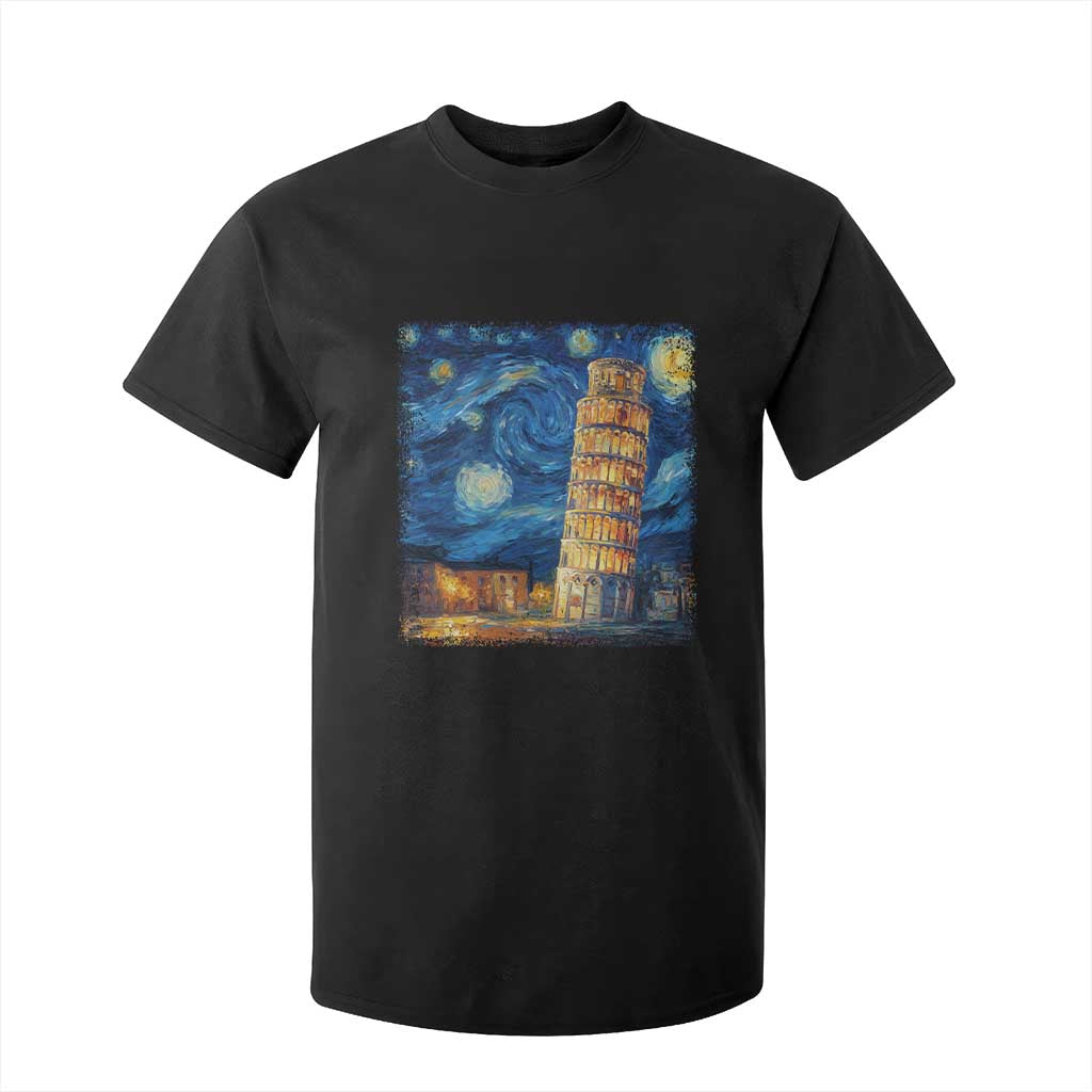 Italy Pisa Tower Starry Night Italian Rome Tourists T Shirt For Kid
