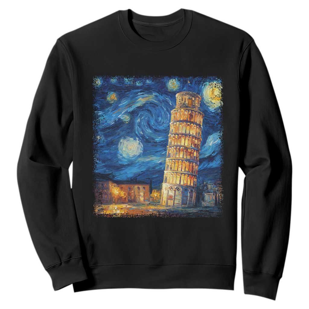 Italy Pisa Tower Starry Night Italian Rome Tourists Sweatshirt