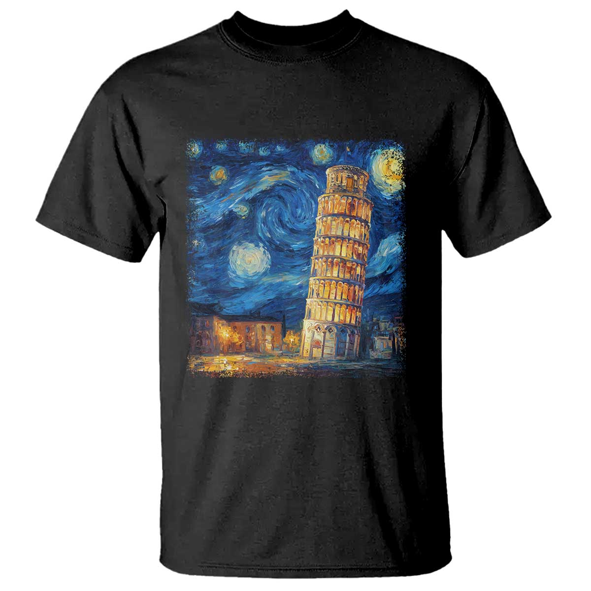 Italy Pisa Tower Starry Night Italian Rome Tourists T Shirt