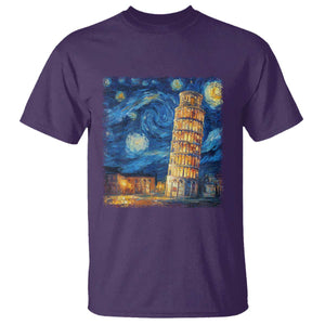 Italy Pisa Tower Starry Night Italian Rome Tourists T Shirt