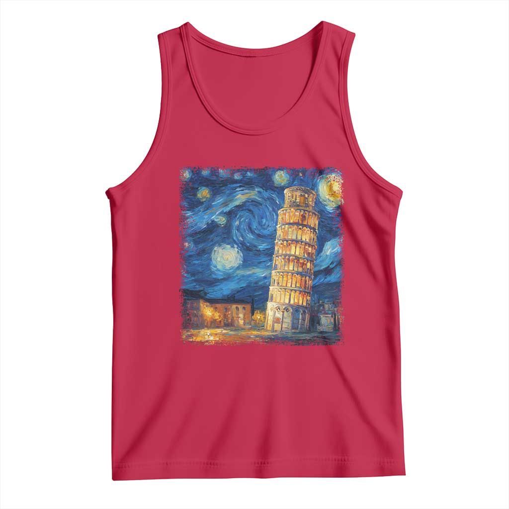 Italy Pisa Tower Starry Night Italian Rome Tourists Tank Top