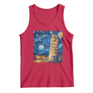 Italy Pisa Tower Starry Night Italian Rome Tourists Tank Top