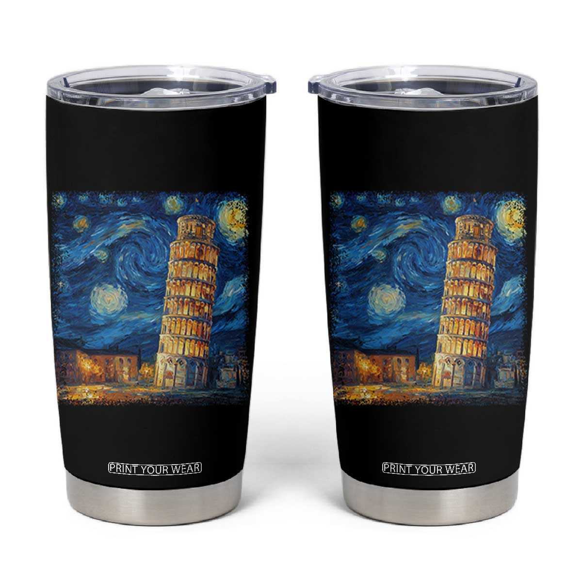 Italy Pisa Tower Starry Night Italian Rome Tourists Tumbler Cup
