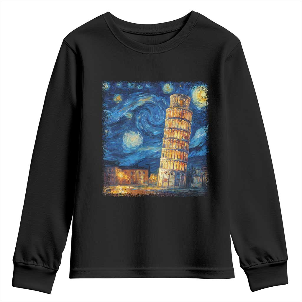 Italy Pisa Tower Starry Night Italian Rome Tourists Youth Sweatshirt