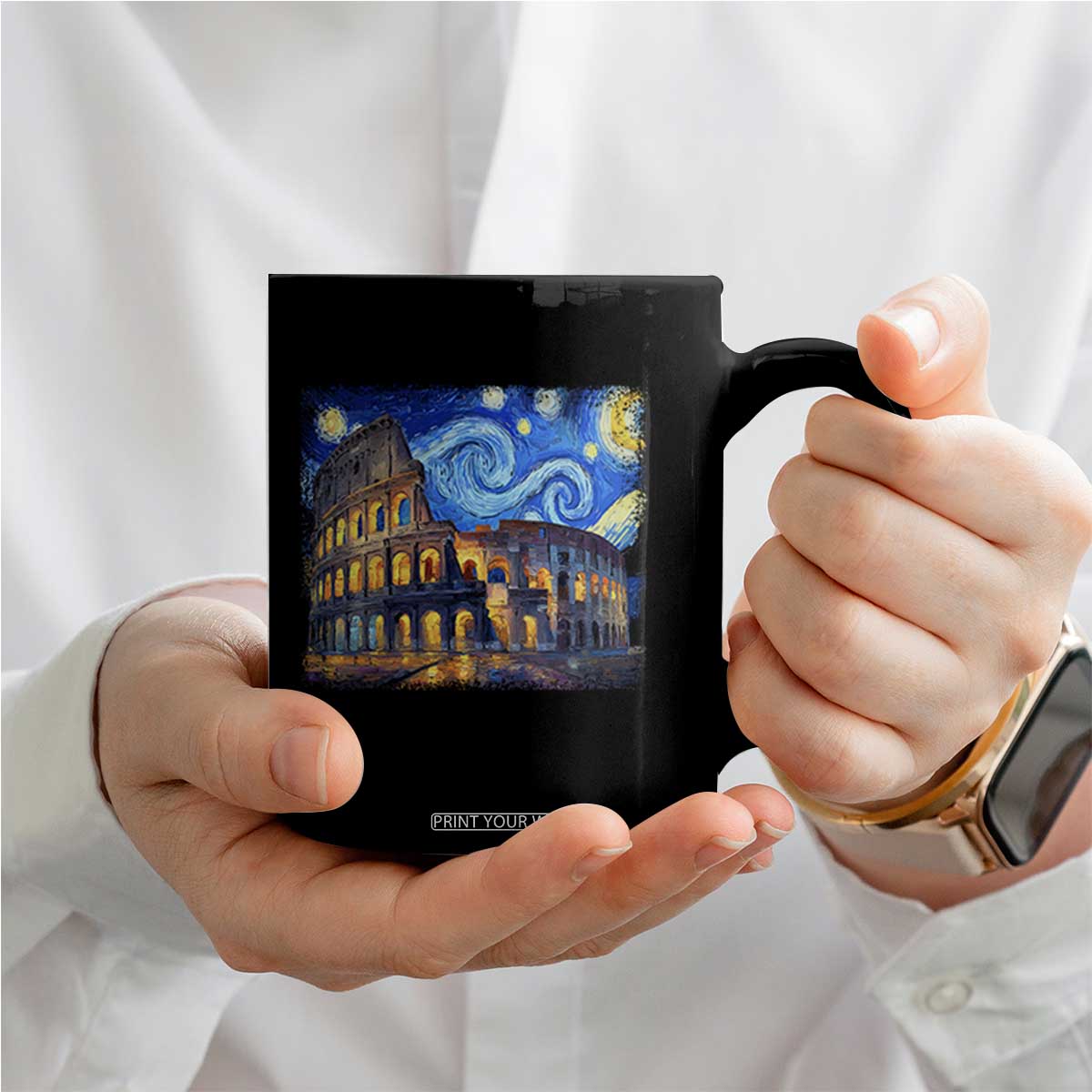 Italy Rome Colosseum Starry Night Roman Amphitheatre Ancient Coffee Mug